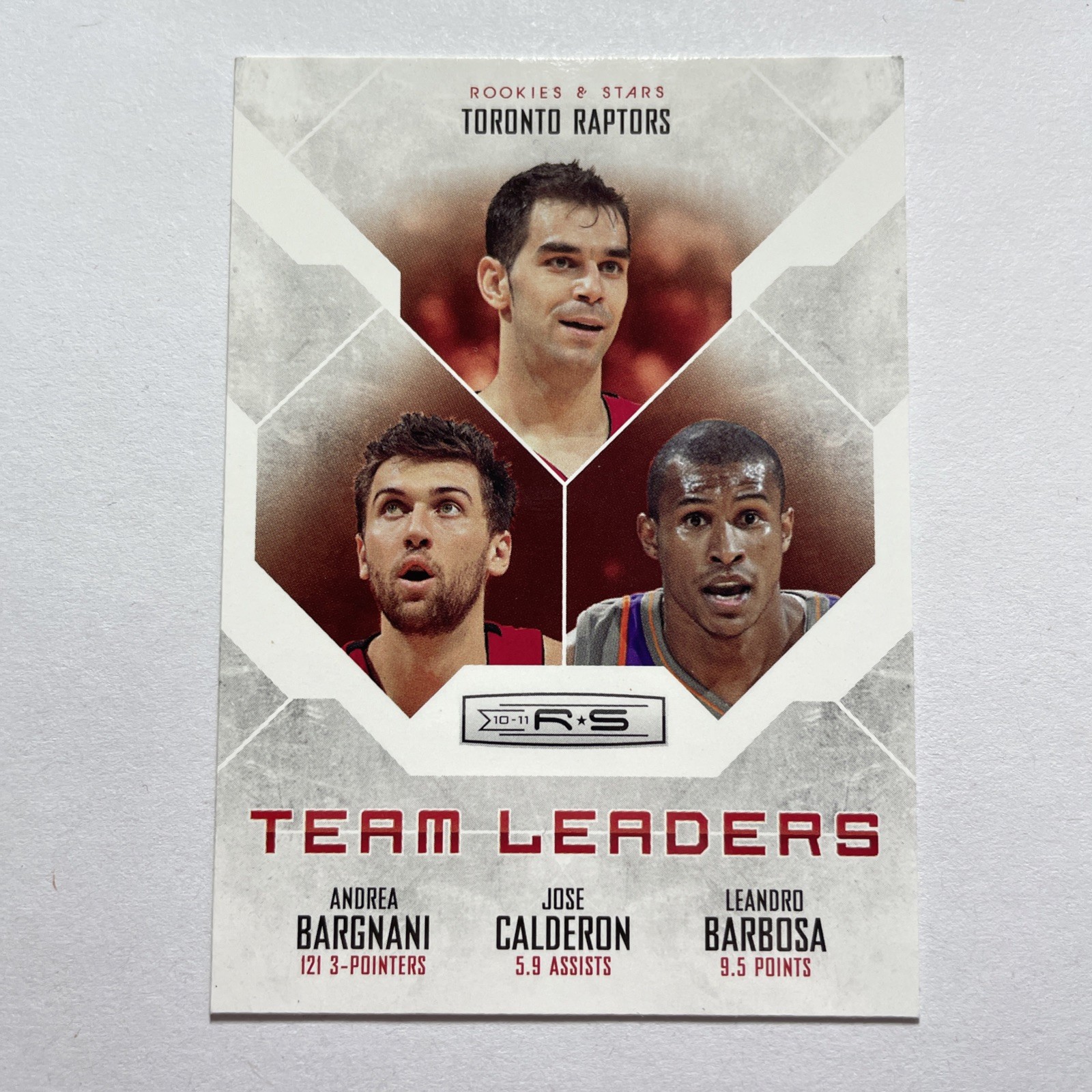 2010-11 Panini Rookies & Stars Team Leaders Raptors Calderon Barbosa Bargnani