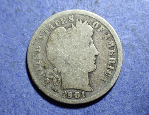 1901 Barber Dime  Good