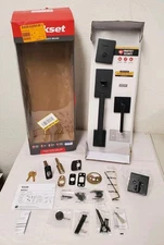*READ DESCRIP* Kwikset San Clemente Matte Black Door Handleset w/ Halifax Handle