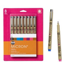 Pigma Micron Fineliner Pens - Archival Black and Colored Ink Pens - For Writi...