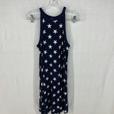 Old Navy Blue With White Stars Sleeveless Aline Shift Dress Size Small