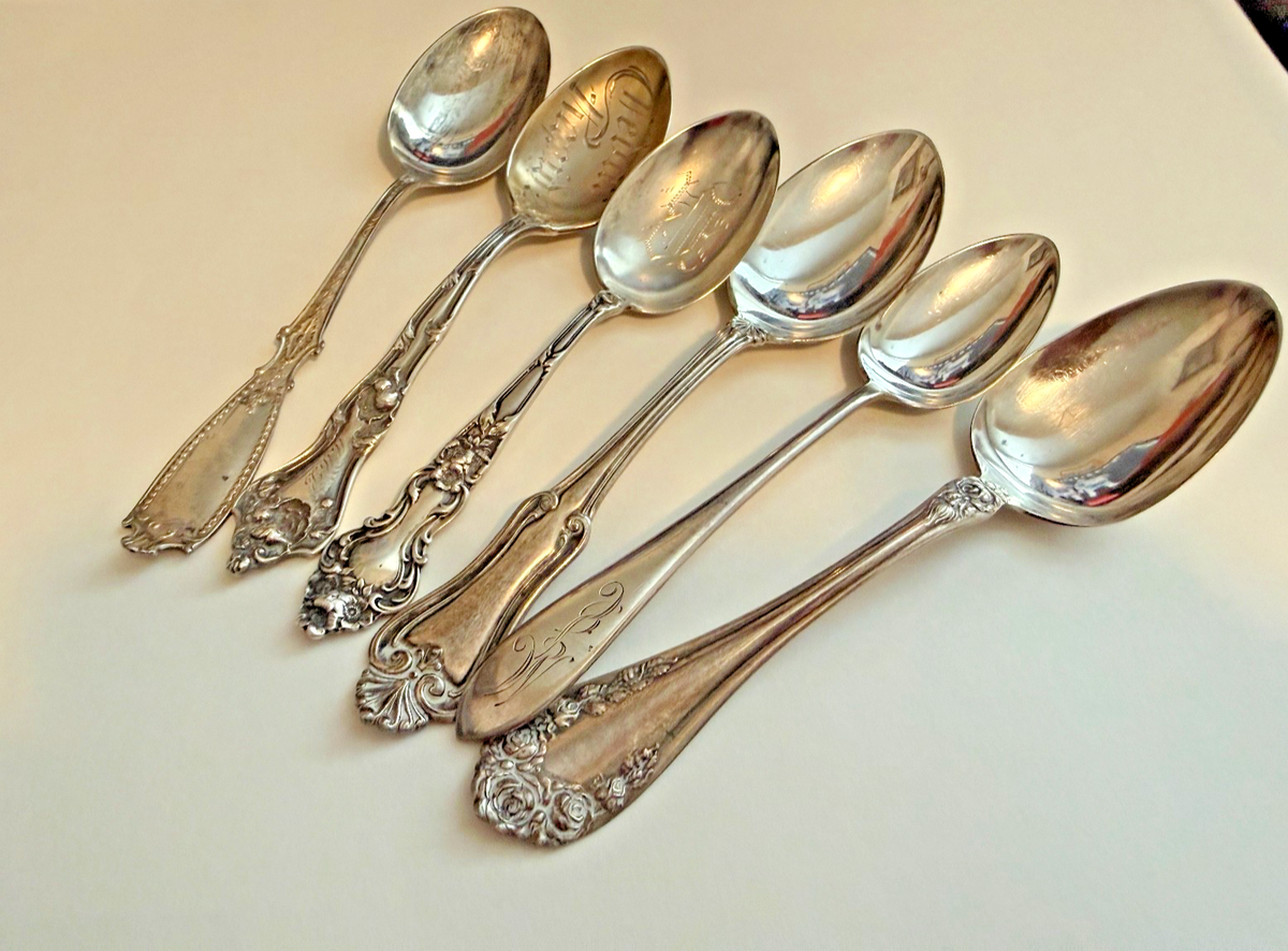 STERLING SILVER SET OF 6 MISC SPOONS LOT 2 | eBay