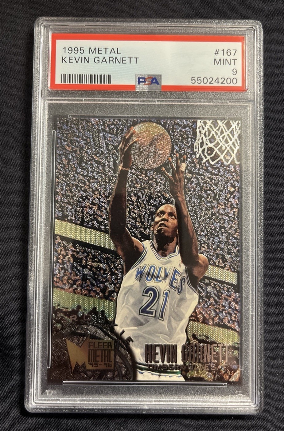 1995 Fleer Metal Kevin Garnett Rookie #167 PSA 9