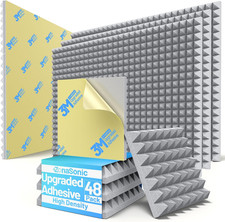 48 Pack Sound Proof Foam Panels for Walls with Self-Adhesive  High Density