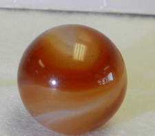 20109m Vintage Akro Agate Carnellian Corkscrew Marble .61 Inches Near Mint