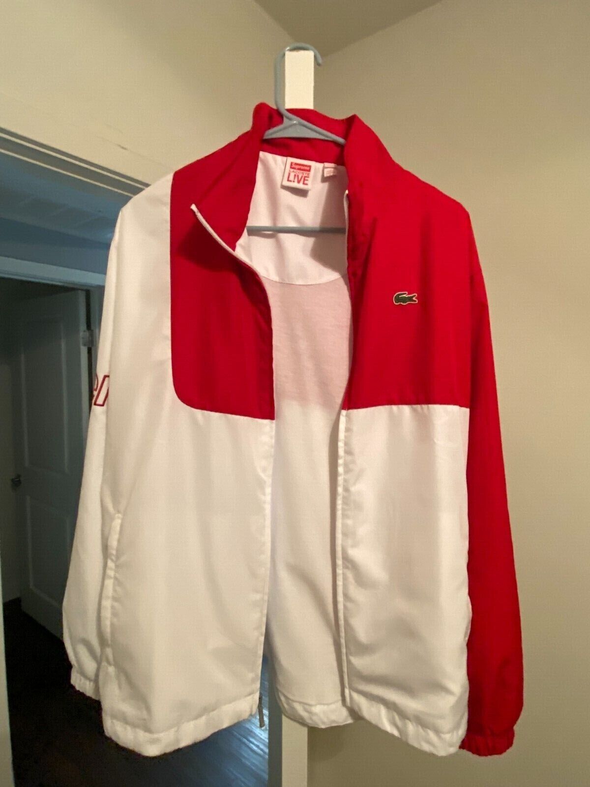 Supreme x Lacoste Track Jacket SS17 Red. Size MEDIUM