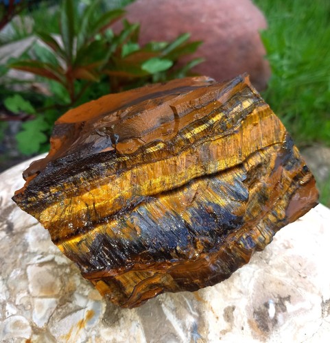 1.1KG Raw Stone TIGER EYE Tigereye Tiger Iron Safety Courage No.W - Picture 7 of 8
