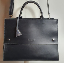 Borsa a tracolla L CREDI in pelle nera multiway messenger tote bag tracolla