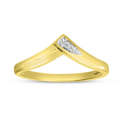 10 Karat Gelbgold Diamant Chevron Ring