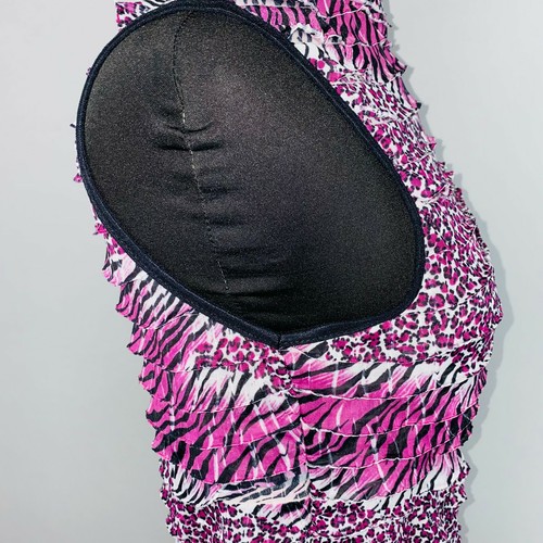 NY Collection Womens Small S Sleeveless Pink Black White Animal Zebra Print Top - Picture 3 of 7