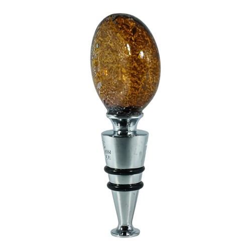 Bottle Stopper Murano Glass Orange Silver Wine Prosecco Venice Gift Box - 第 1/5 張圖片