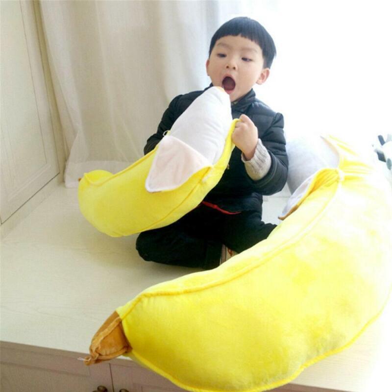 Soft Giant Yellow Banana Plush Pillow Stuffed Realistic Fruit Toy Doll  Cute100cm