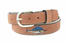 Zep Pro Leather Embroidered Sailfish Belt  Sizes 32 34 42 44 46