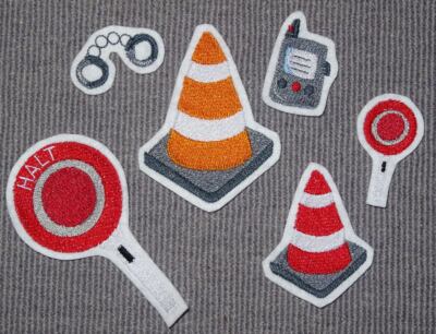 Polizei Zubehör Aufnäher  Handmade Applikation viele Größen