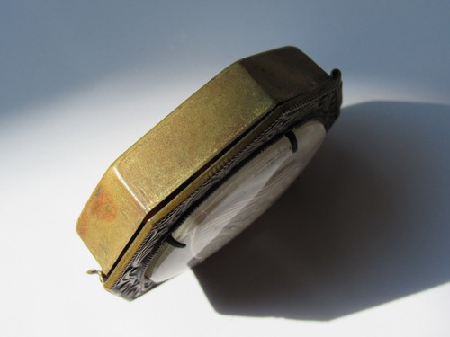 ART DECO Religious Rosary Box - Boite a Chapelet Verre intaillé Ste Bernadette - Foto 4 di 5