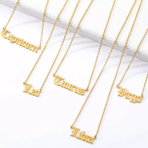 3Pcs/Set 12 Constellations Pendant Necklace Horoscopes Zodiac Women Choker - Picture 9 of 48