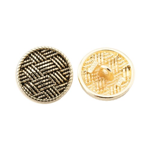 5pcs Woven Striped Metal Decorative Buttons for Clothing & DIY Crafts 18-25mm - Picture 2 of 14