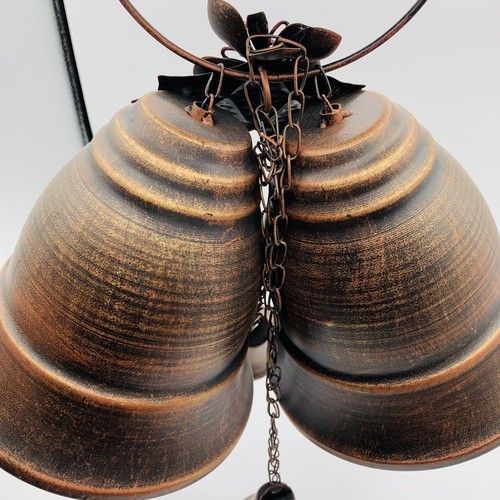 Christmas Tin Steel Pressed Bells 7 Inch Bronze Colored Doorway Decoration - Picture 5 of 14
