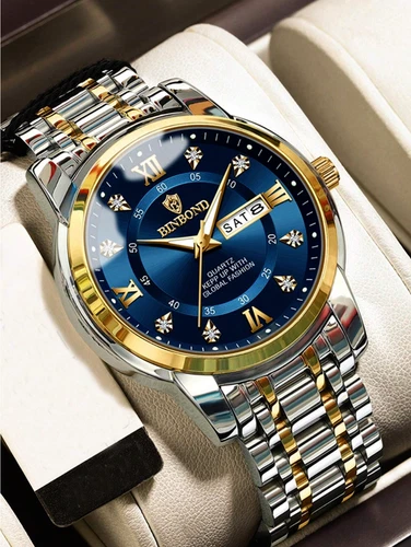 Orologio Uomo Impermeabile Analogico Quarzo Calendario Cinturino Acciaio Inox Marca Lusso - Foto 16 di 26