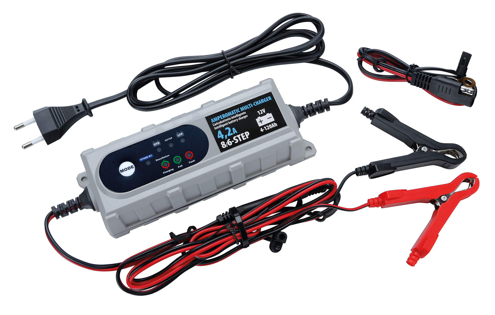 369863 Amperomatic Multi-Charger, caricabatteria intelligente, 12V - 4,2A