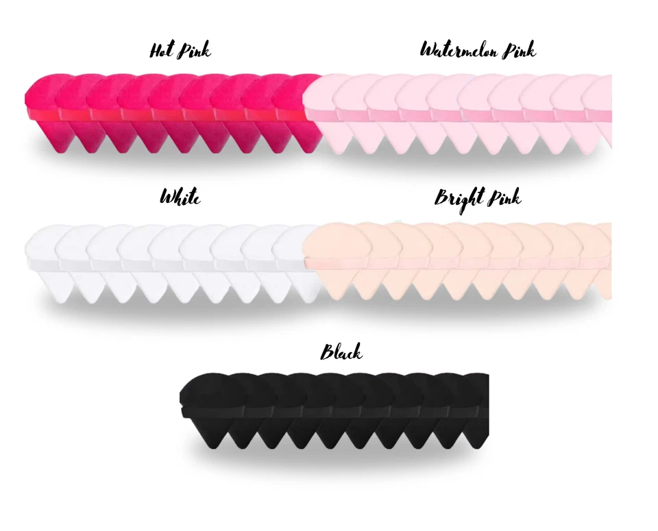 Paquete de 25 licuadoras de maquillaje de terciopelo Beauty Puffs - conjunto de cosméticos lágrima corazón seco húmedo Foto 2 de 4