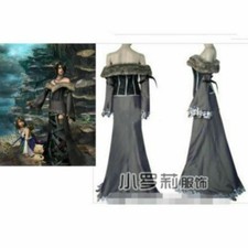 Final Fantasy X 10 Lulu Cosplay Costume Clothing Leather Belt Chiffons Dress