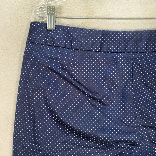 Talbots Women Pants Size 14P Navy Blue Polka Dot Stretch Mid Rise Signature Crop - Picture 10 of 16