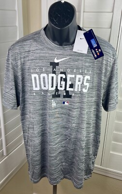 Nike MLB Los Angeles Dodgers Gray Authentic Collection Velocity Shirt - Men s S