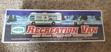 1998 HESS RECREATION VAN TRUCK WITH DUNE BUGGY AND MOTORCYCLE. In box