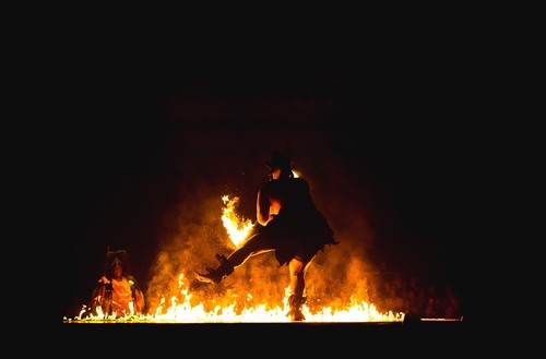 oil painting handpainted on canvas"A man dancing on the edge of a fire"@1800 - Picture 1 of 1