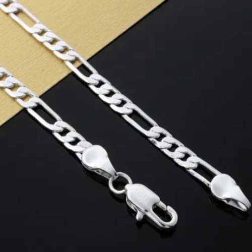 925 Sterling Silver Figaro Curb Chain Necklace Bracelet Charm Choker 2MM-12MM - Picture 13 of 16