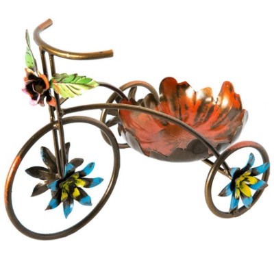 Portavaso Soporte para Macetas Forma Triciclo Hierro Forjado