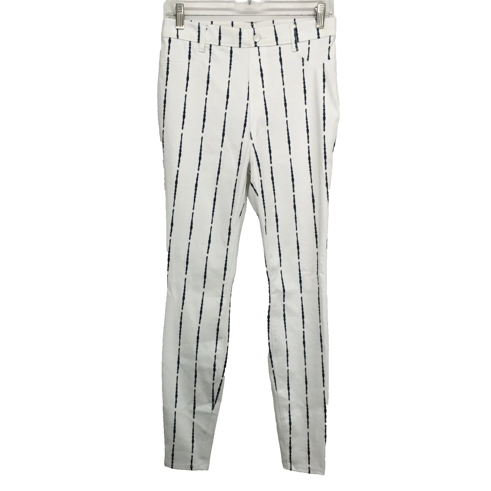 Leggings a rayas de mezcla de Algodón Blanco para Mujeres