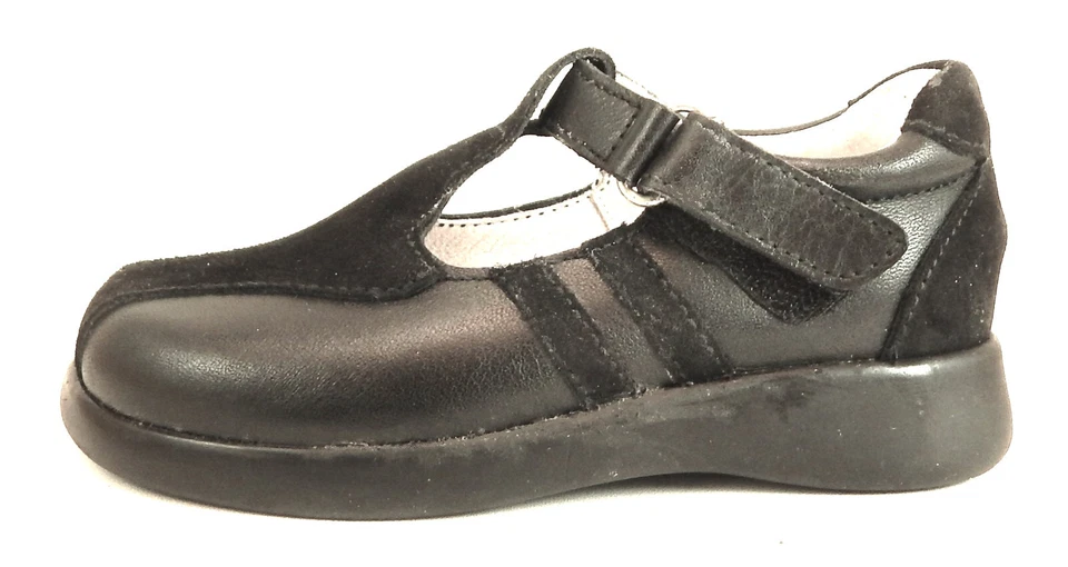 DE OSU - Испания - девочек черный кожаный T-ремень платье школьные туфли - европейский - размер 8 - Изображение 2 из 4