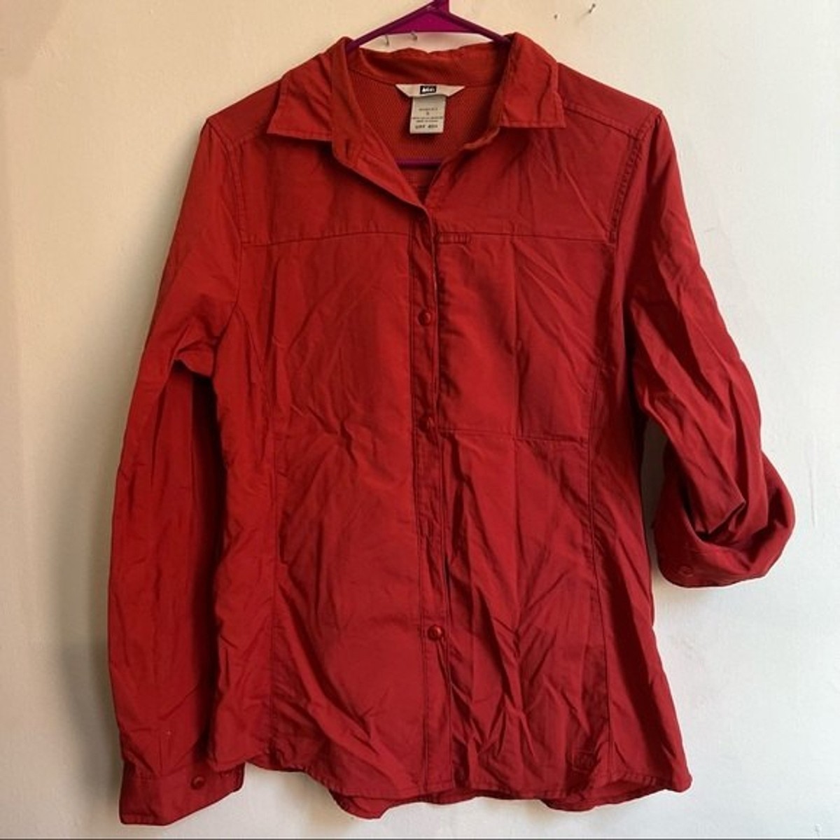 Chemise REI Sahara Fille - Vert, Taille XL (18) - Manches Longues, Polyester - Occasion