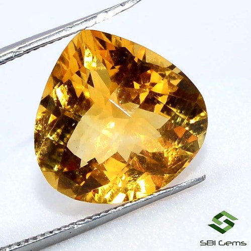 Certified Natural Citrine Pear Checker Cut 13x13 mm 6.33 Cts Unheated Gemstone - Picture 3 of 6