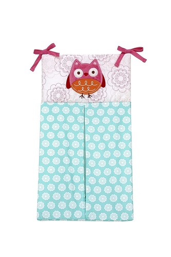 NoJo Owl Love Birds 4 Piece Crib Bedding Set with Diaper Stacker - Bild 4 von 5