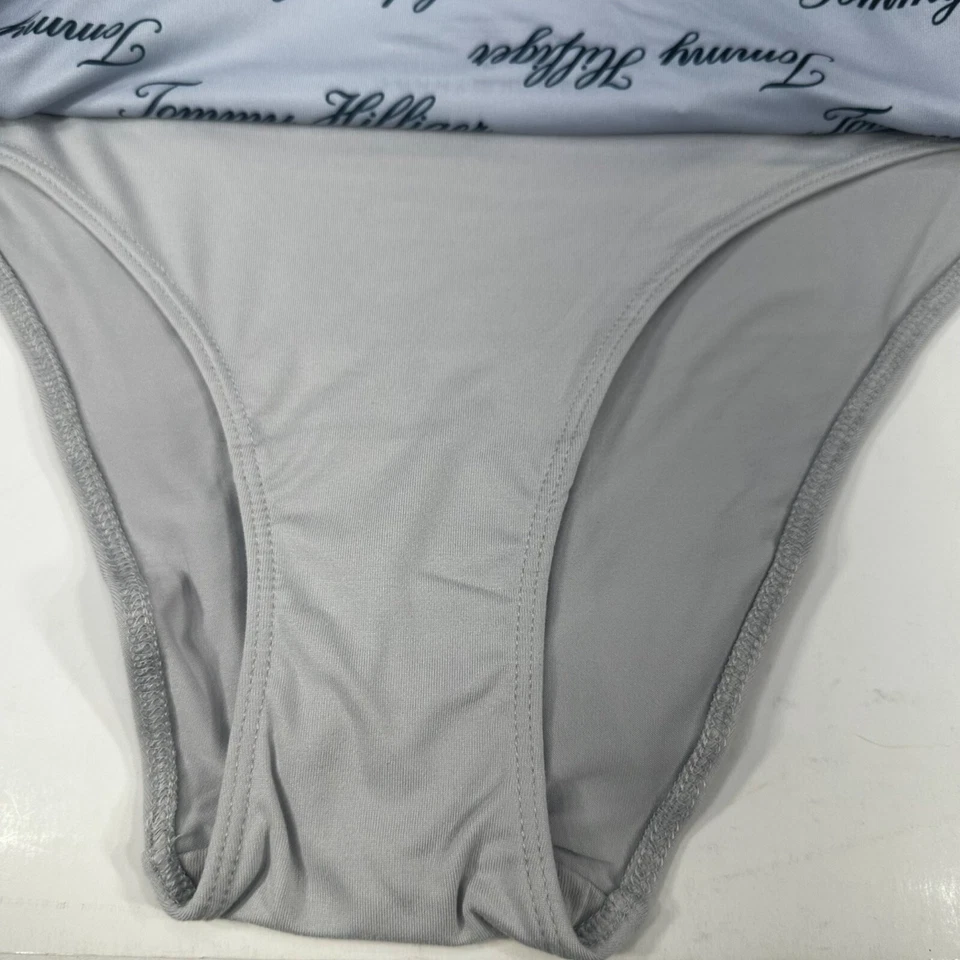 Lote De Tres Bikini Tommy Hilfiger Para Mujer Talla Mediana Panty Azul Gris Azul Nuevo Foto 4 de 4