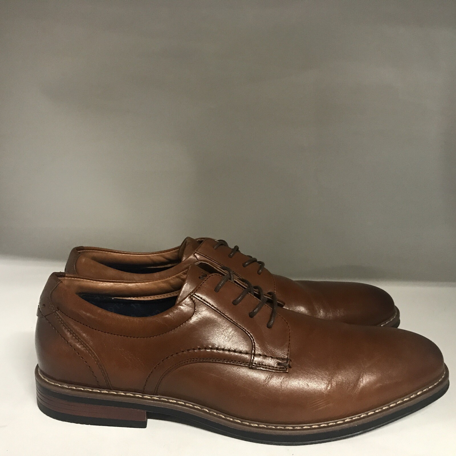 SAOLA Nunn Bush Centro Flex punta piatta Oxford cognac da uomo taglia 12 media