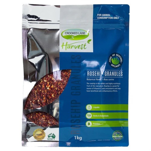 Crooked Lane Premium Food Grade Rosehip Granules 1 kg - Dogs Horses Joints