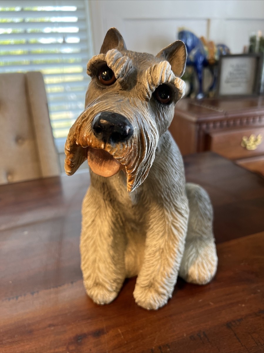 Vintage 1986 Schnauzer Dog Statue Large Figure! HTF Universal