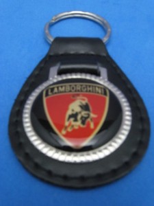 LAMBORGHINI LEATHER AUTO KEYCHAIN KEY CHAIN RING FOB NEW ...