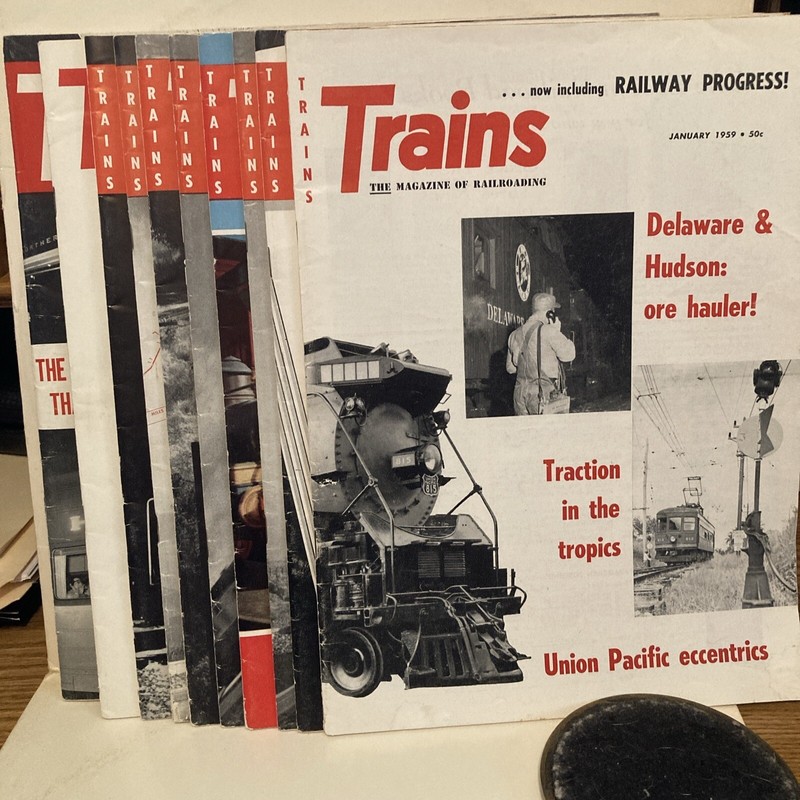 10 Vintage 1959 Trains Magazines