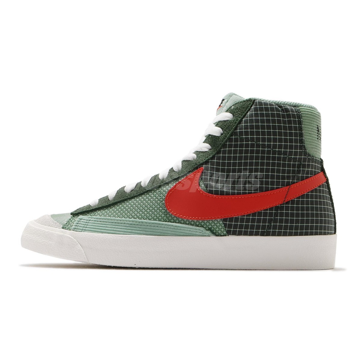 Nike Blazer Mid 77 Patch Dutch Green Team Orange Men Casual Shoes 