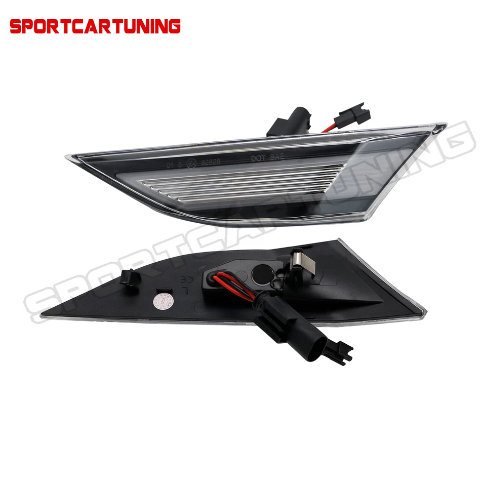 Luces LED laterales transparentes para Porsche 911 991 Carrera 981 Cayman Boxster 718 Foto 4 de 4