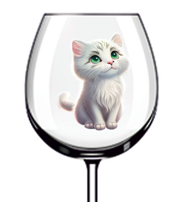 12 x niedliche Baby Kätzchen Katze Becher Weinglas Farbe Vinyl Aufkleber Abziehbilder z225