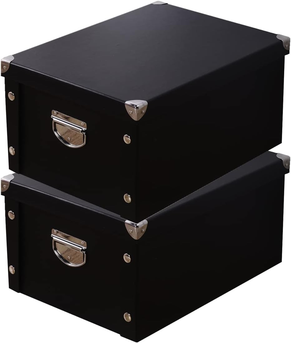Collapsible Storage Box, Decorative Memory Box with Lid & Metal Reinforced Corne