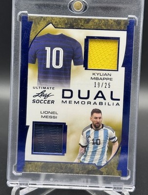 2023 Leaf Ultimate Soccer Kylian Mbappe Lionel Messi Dual Relic #19/25 UDM-9