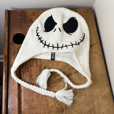 Disney Nightmare Before Christmas Jack Skellington White Knit Beanie adult OS