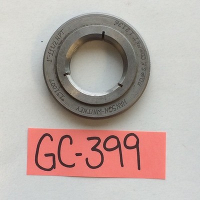 Hanson Whitney 1-1/4-11 1/2 NPT L-1 Pipe Thread Ring Gage